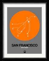 San Francisco Orange Subway Map Fine Art Print