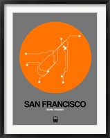 San Francisco Orange Subway Map Fine Art Print