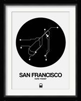 San Francisco Black Subway Map Fine Art Print