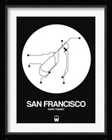San Francisco White Subway Map Fine Art Print