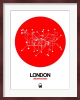 London Red Subway Map Fine Art Print