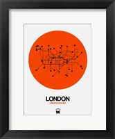 London Orange Subway Map Fine Art Print