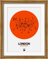 London Orange Subway Map Fine Art Print