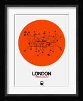 London Orange Subway Map Fine Art Print