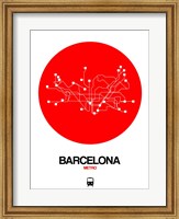 Barcelona Red Subway Map Fine Art Print