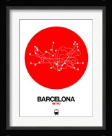 Barcelona Red Subway Map Fine Art Print