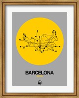 Barcelona Yellow Subway Map Fine Art Print