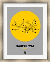 Barcelona Yellow Subway Map Fine Art Print