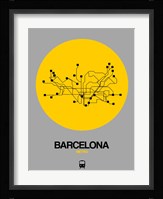 Barcelona Yellow Subway Map Fine Art Print