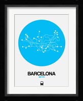 Barcelona Blue Subway Map Fine Art Print