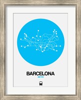 Barcelona Blue Subway Map Fine Art Print