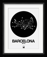 Barcelona Black Subway Map Fine Art Print