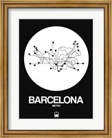 Barcelona White Subway Map Fine Art Print