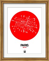 Paris Red Subway Map Fine Art Print