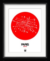Paris Red Subway Map Fine Art Print