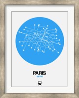 Paris Blue Subway Map Fine Art Print