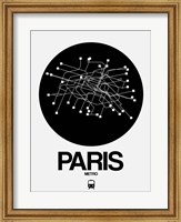 Paris Black Subway Map Fine Art Print