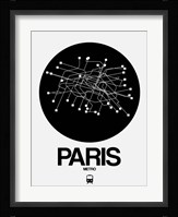 Paris Black Subway Map Fine Art Print