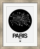 Paris Black Subway Map Fine Art Print