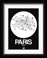 Paris White Subway Map Fine Art Print