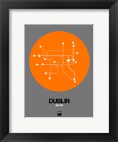Dublin Orange Subway Map Fine Art Print