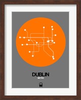 Dublin Orange Subway Map Fine Art Print
