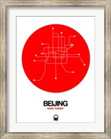 Beijing Red Subway Map Fine Art Print
