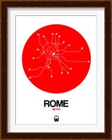 Rome Red Subway Map Fine Art Print