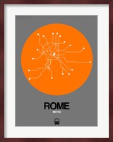 Rome Orange Subway Map Fine Art Print