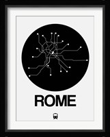 Rome Black Subway Map Fine Art Print