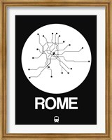 Rome White Subway Map Fine Art Print