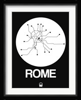 Rome White Subway Map Fine Art Print