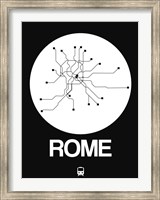 Rome White Subway Map Fine Art Print