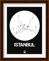 Istanbul White Subway Map Fine Art Print