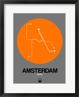 Amsterdam Orange Subway Map Fine Art Print