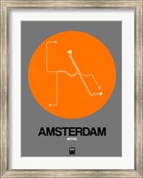 Amsterdam Orange Subway Map Fine Art Print