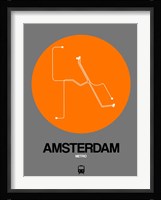 Amsterdam Orange Subway Map Fine Art Print