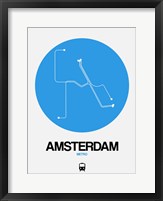 Amsterdam Blue Subway Map Fine Art Print