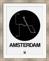 Amsterdam Black Subway Map Fine Art Print
