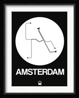 Amsterdam White Subway Map Fine Art Print