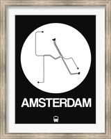 Amsterdam White Subway Map Fine Art Print