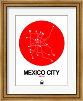 Mexico City Red Subway Map Fine Art Print