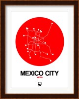Mexico City Red Subway Map Fine Art Print