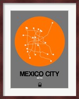 Mexico City Orange Subway Map Fine Art Print