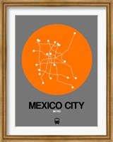 Mexico City Orange Subway Map Fine Art Print