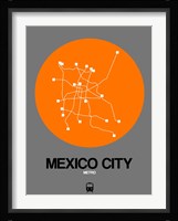 Mexico City Orange Subway Map Fine Art Print
