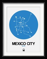 Mexico City Blue Subway Map Fine Art Print