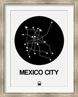 Mexico City Black Subway Map Fine Art Print