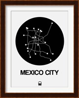 Mexico City Black Subway Map Fine Art Print