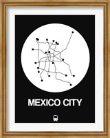 Mexico City White Subway Map Fine Art Print